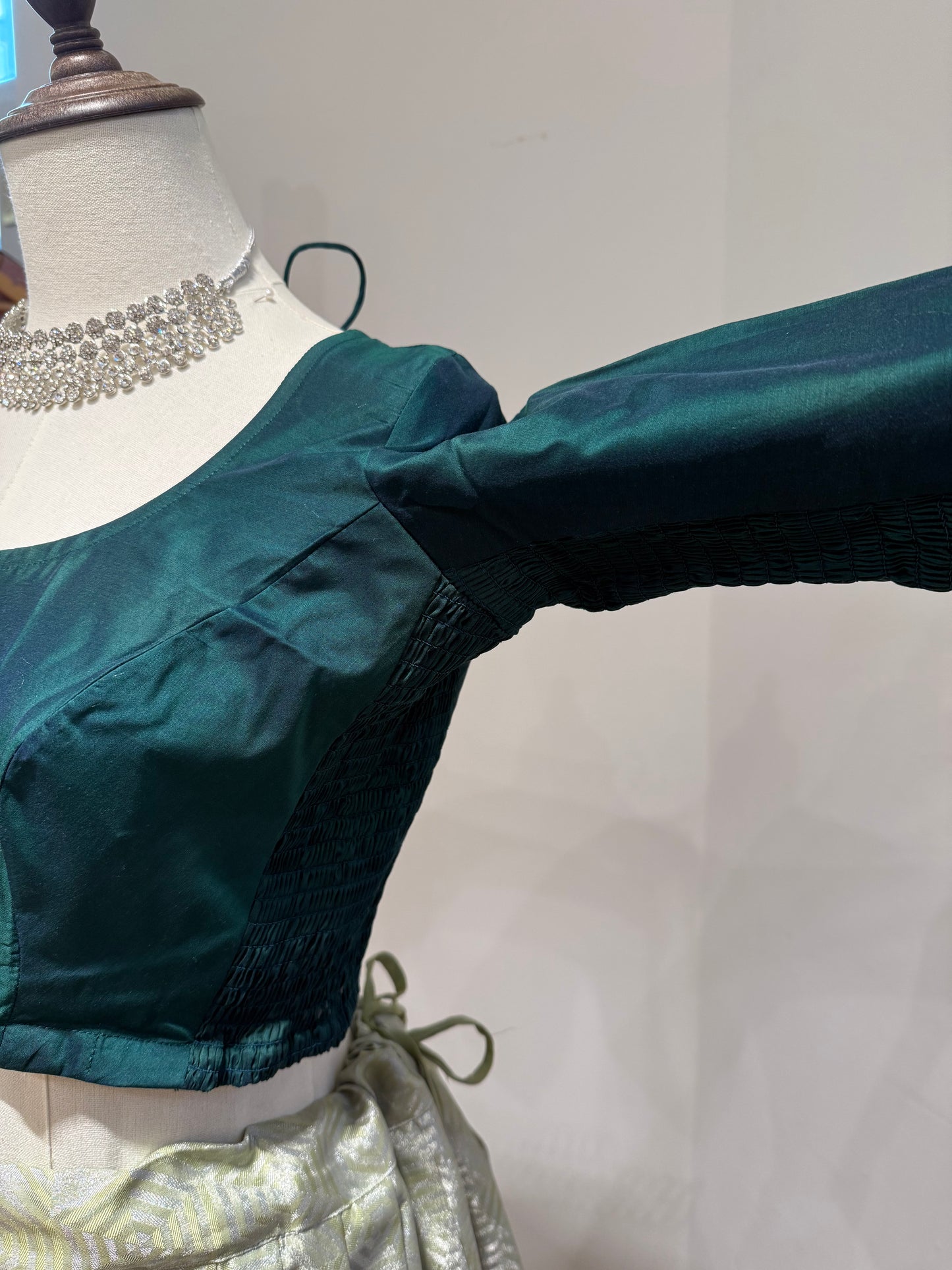 Deep Turquoise Stretchable Saree Blouse