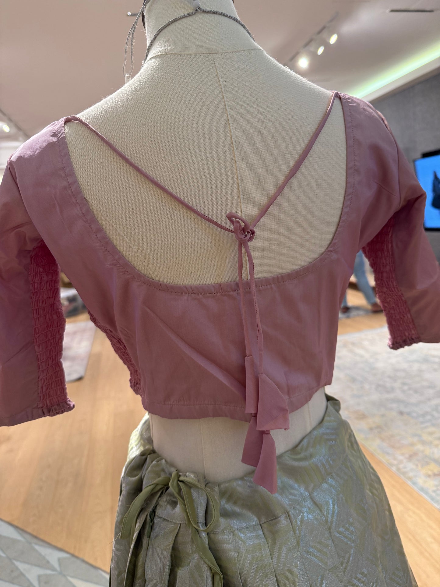 Blush Pink Stretchable Saree Blouse