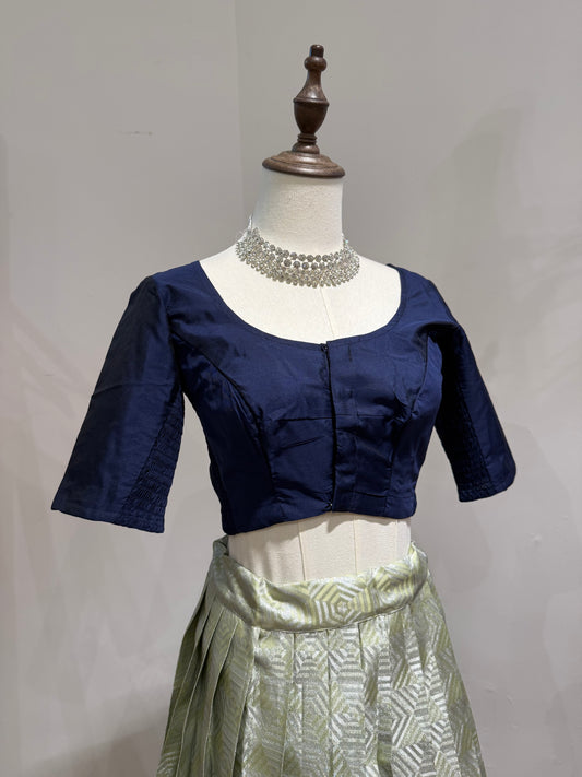 Navy Blue Stretchable Saree Blouse