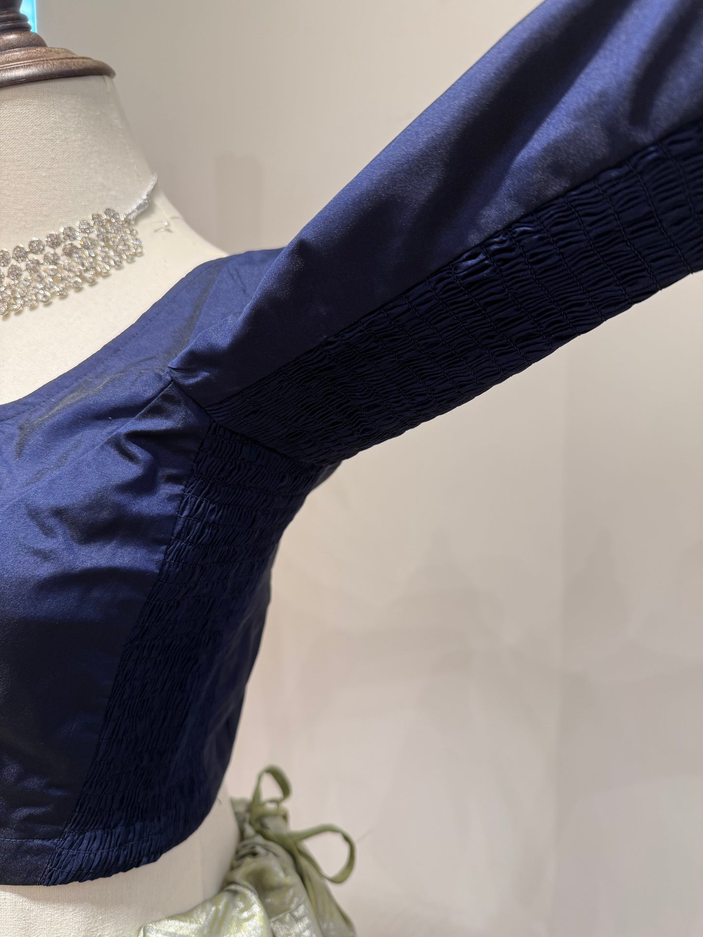 Navy Blue Stretchable Saree Blouse