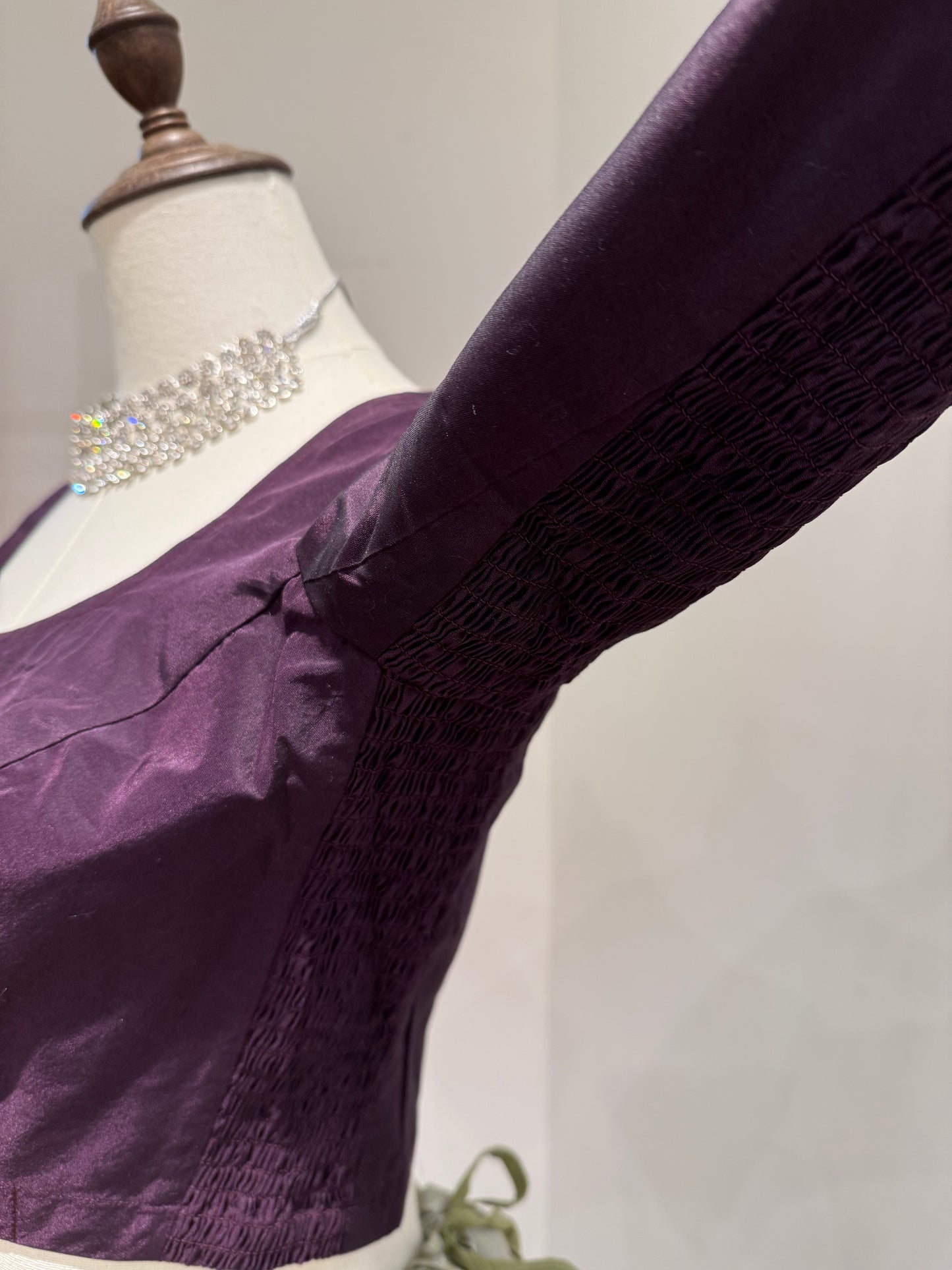 Deep Plum Stretchable Saree Blouse