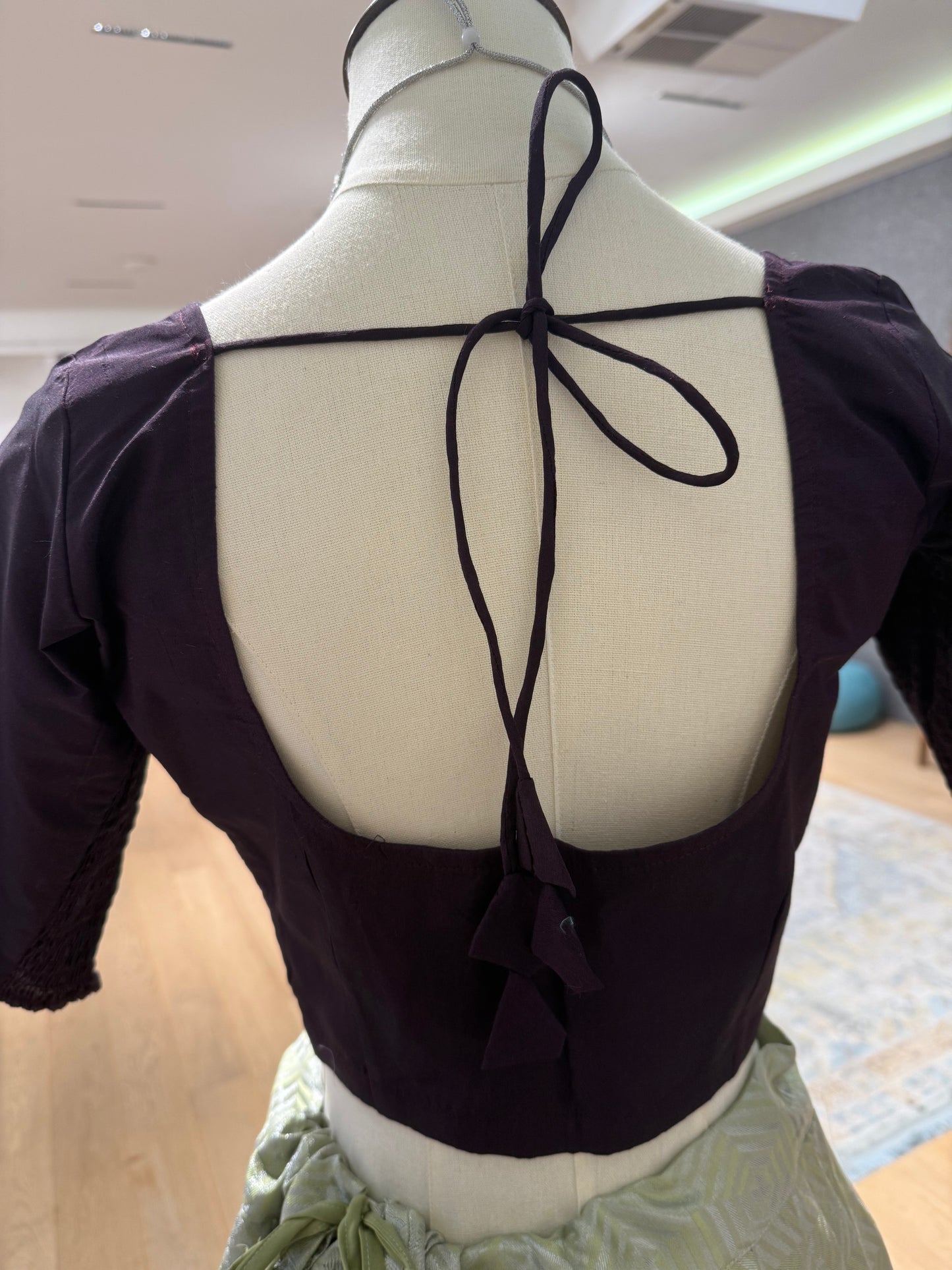 Deep Plum Stretchable Saree Blouse