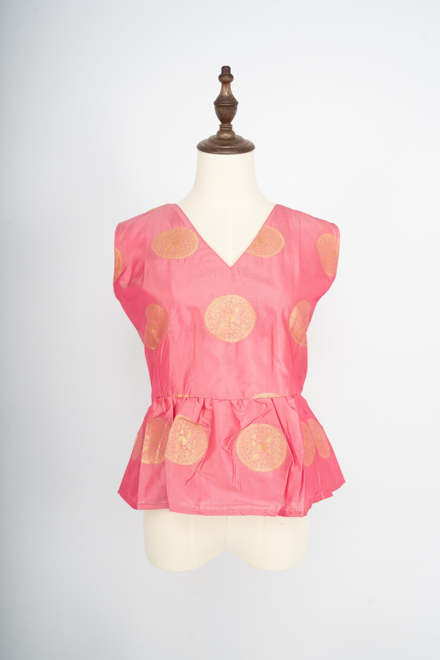 Brocade Pink Peplum Top