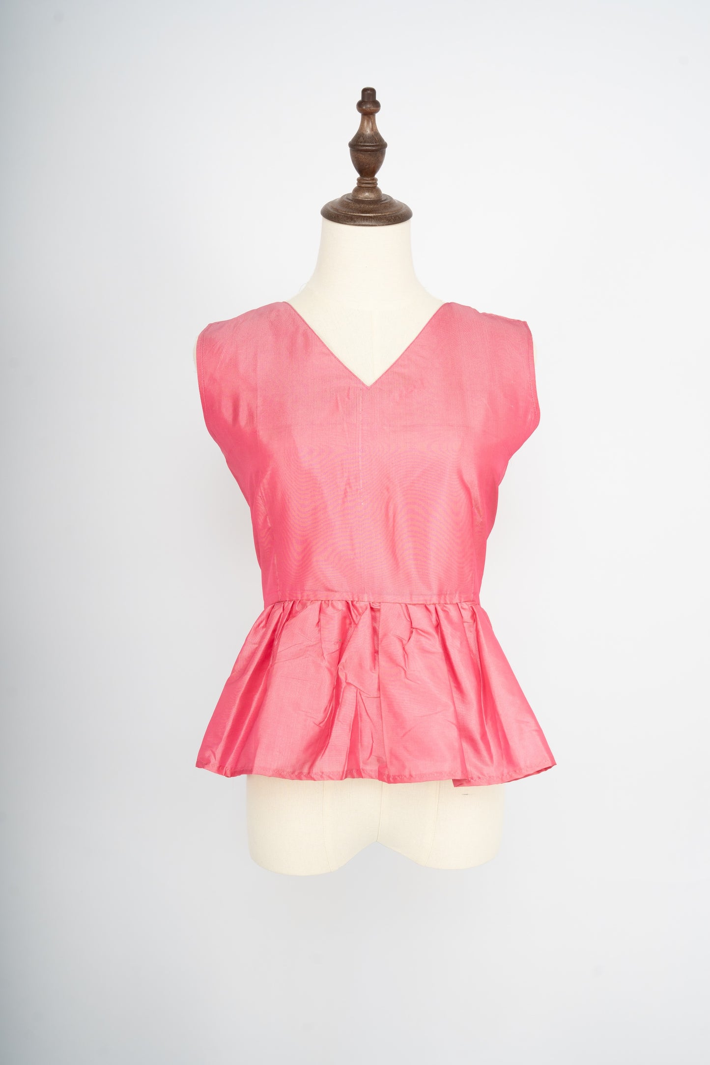 Blush Satin Peplum Top