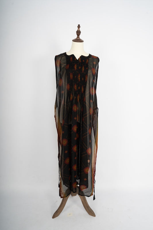 Charcoal Ikat Long Shrug