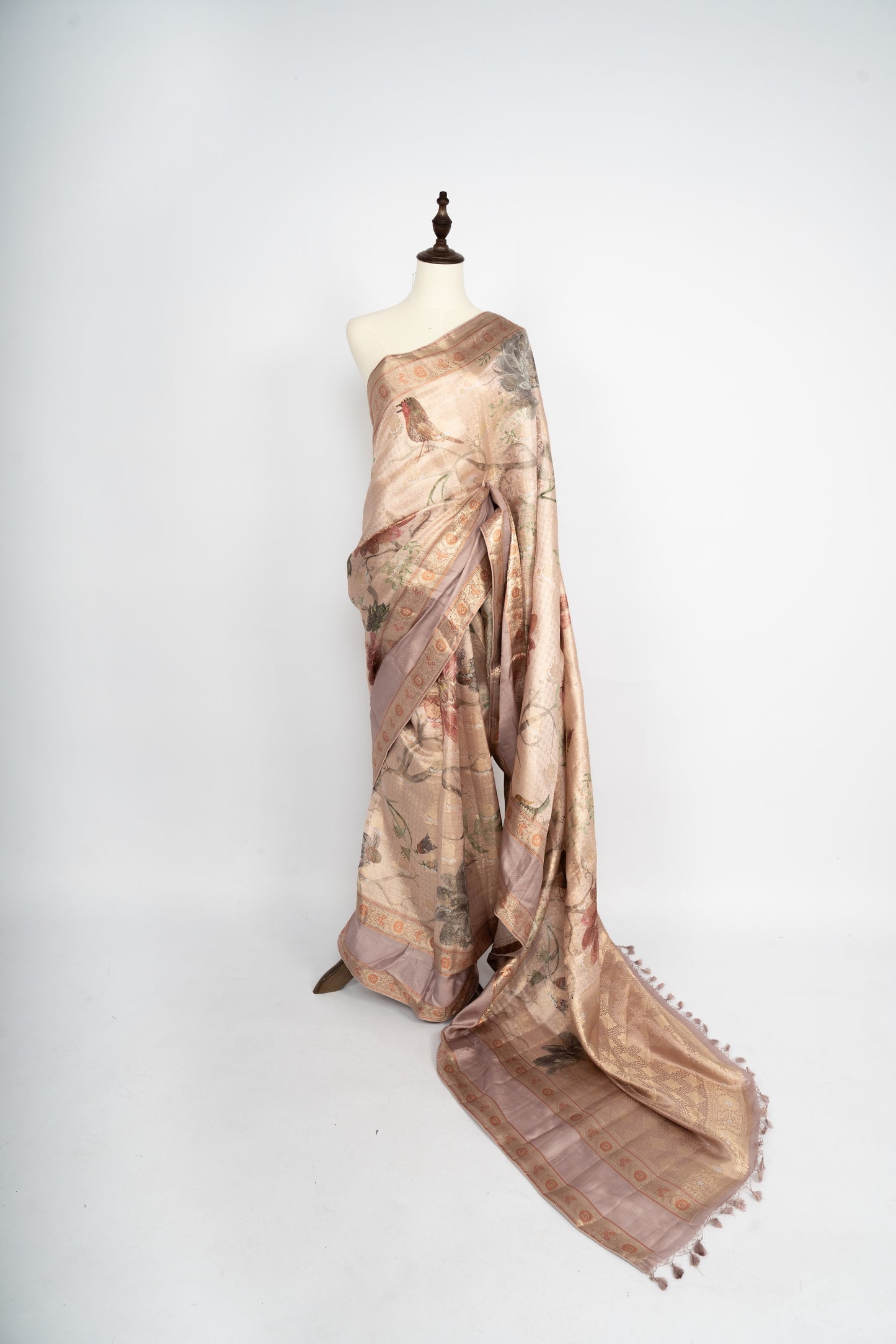 Blush Tussar Silk Saree