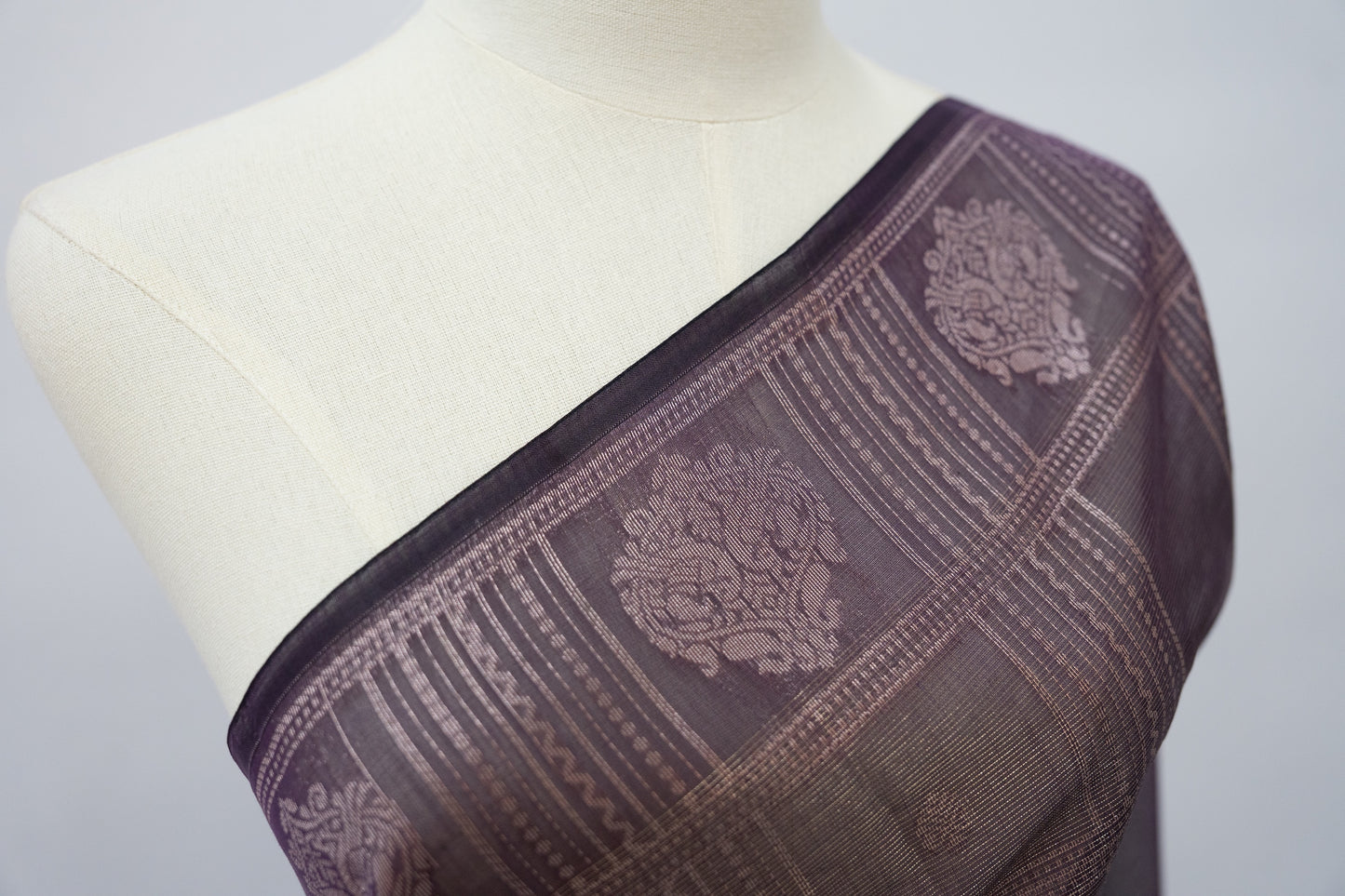 Plum Sheer Organza Saree