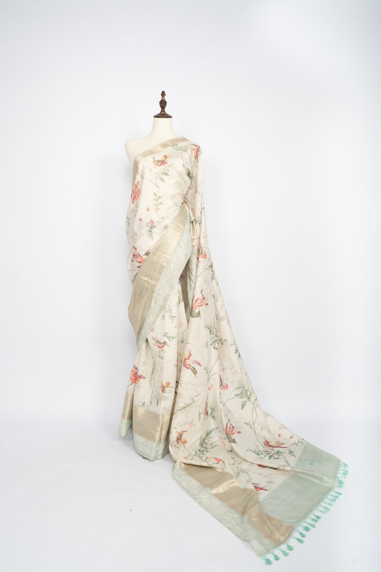 Ivory Garden Tussar Silk Saree