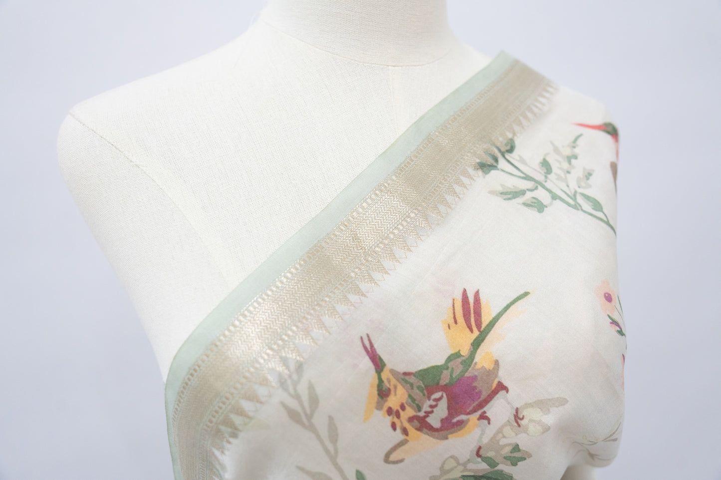 Ivory Garden Tussar Silk Saree
