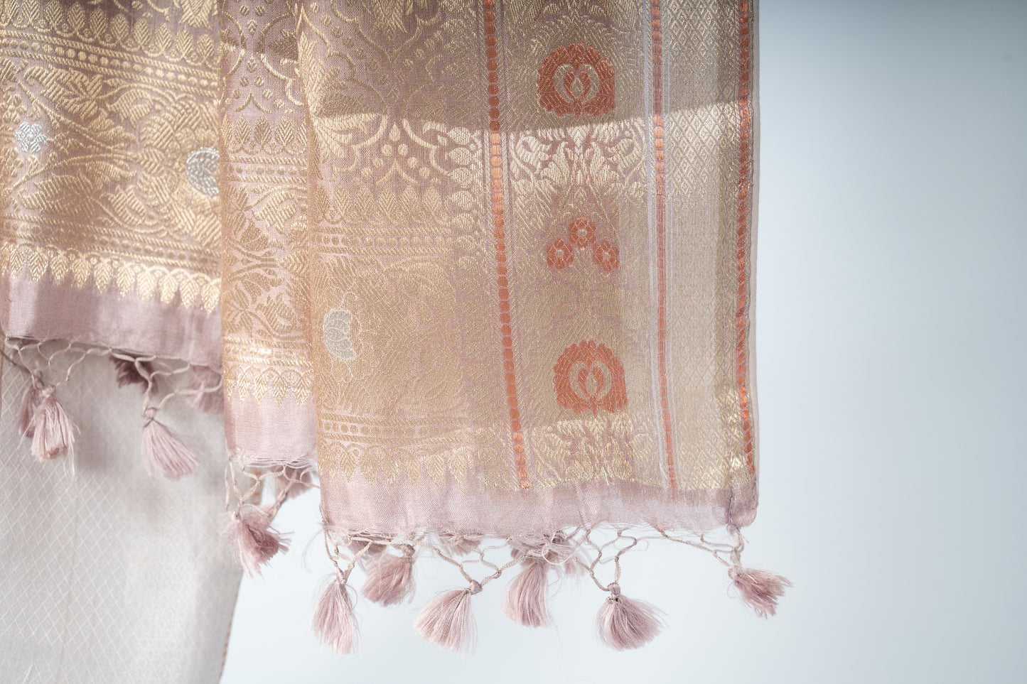 Blush Tussar Silk Saree