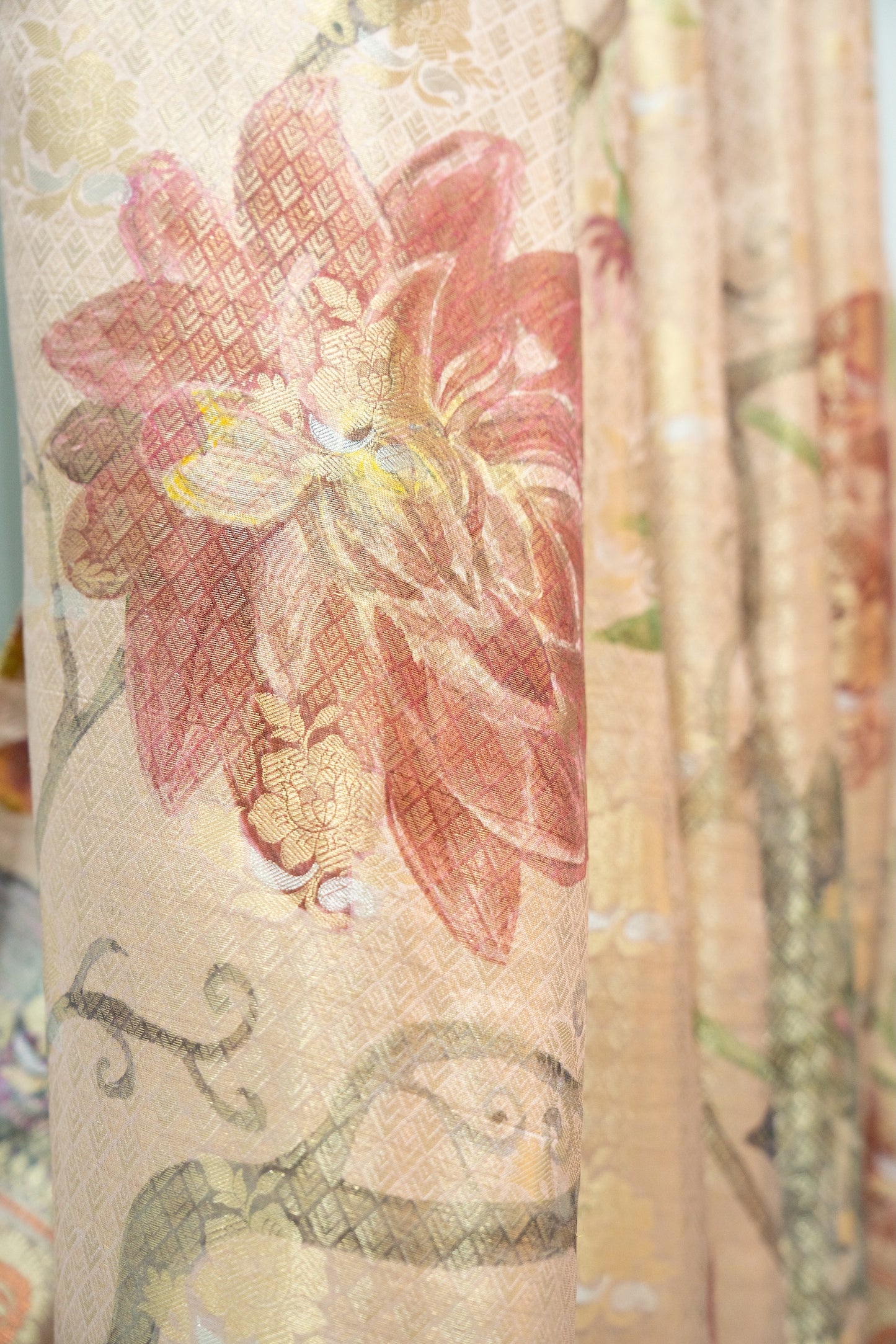 Blush Tussar Silk Saree