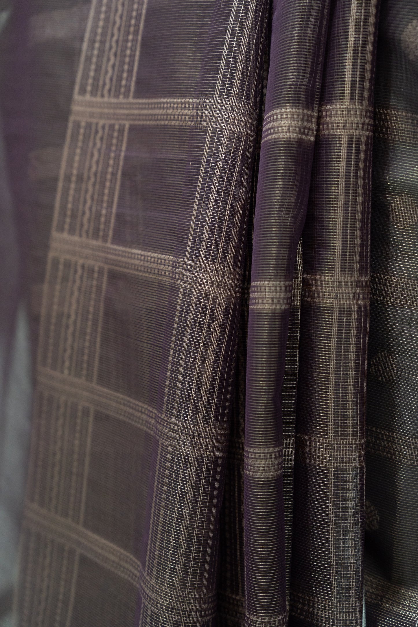Plum Sheer Organza Saree