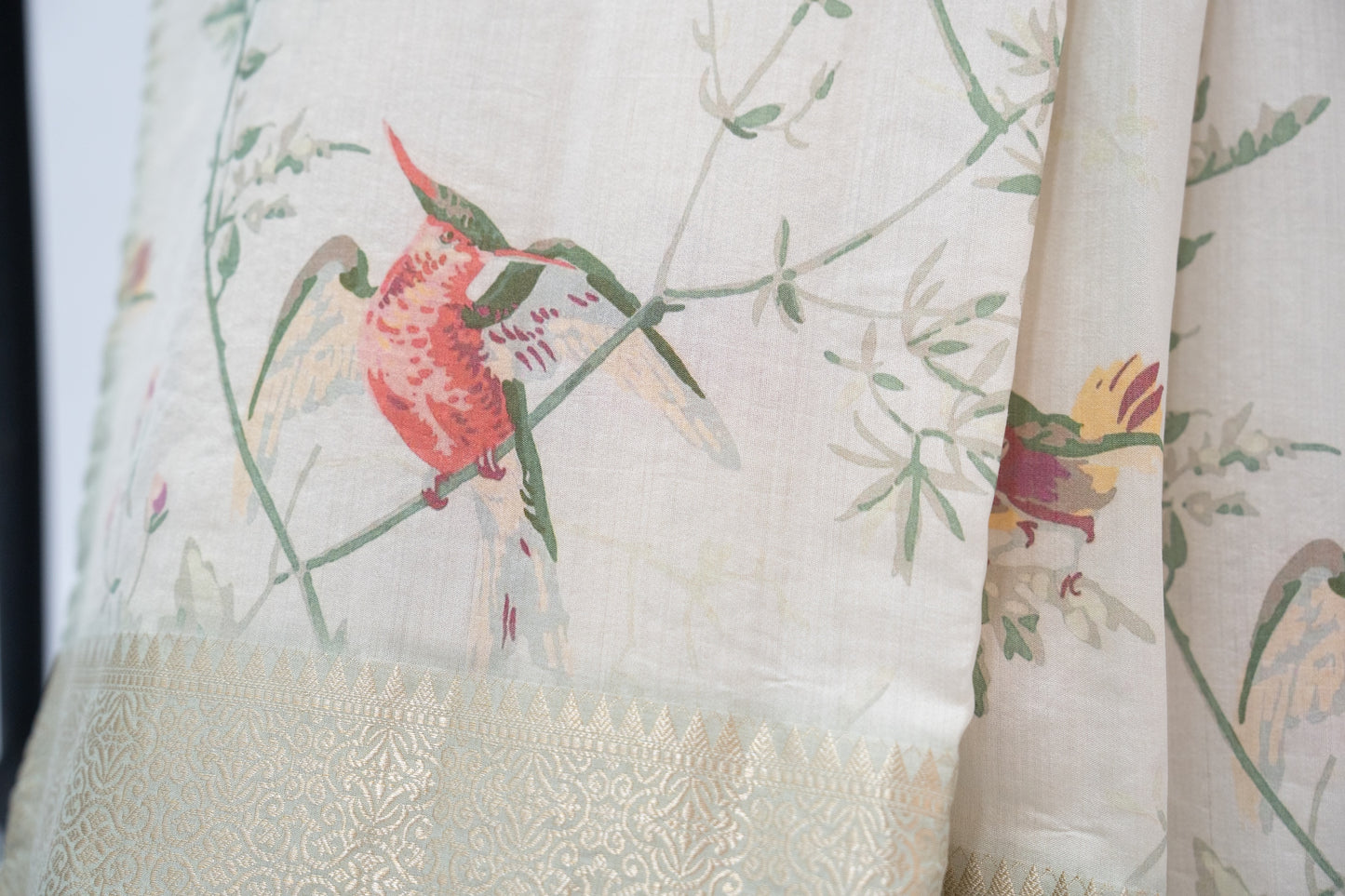 Ivory Garden Tussar Silk Saree