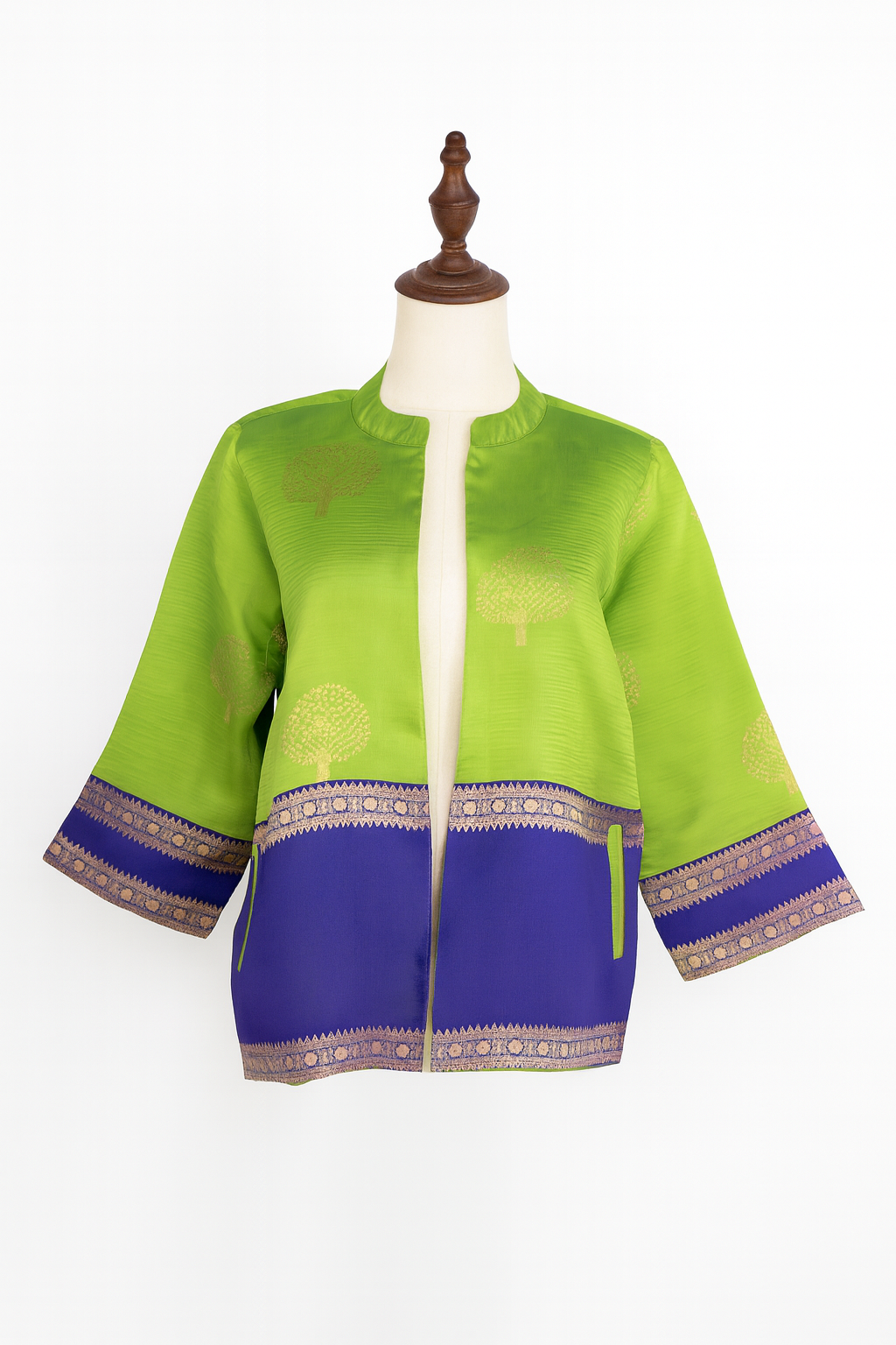Parrot-Green Zari Jacket