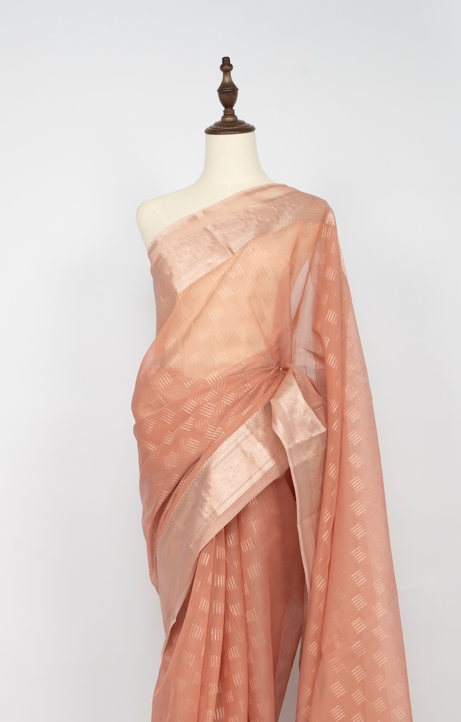 Blush Organza Silk Saree