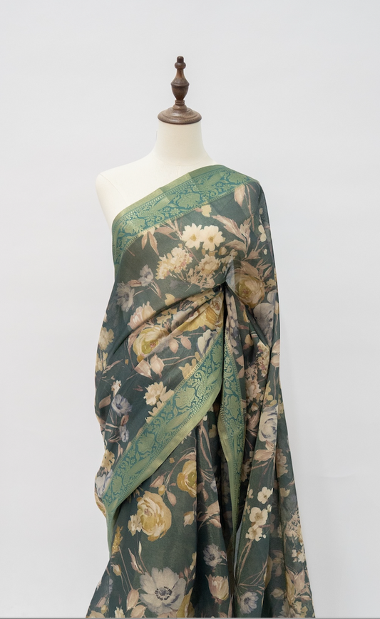 Forest Bloom Saree