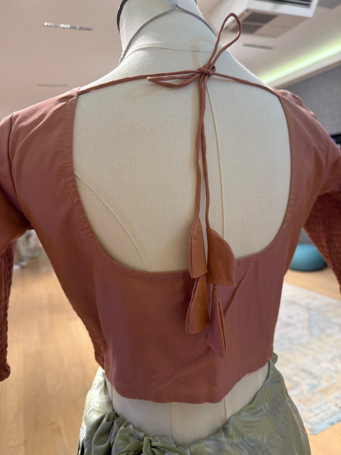 Rose Gold Stretchable Saree Blouse