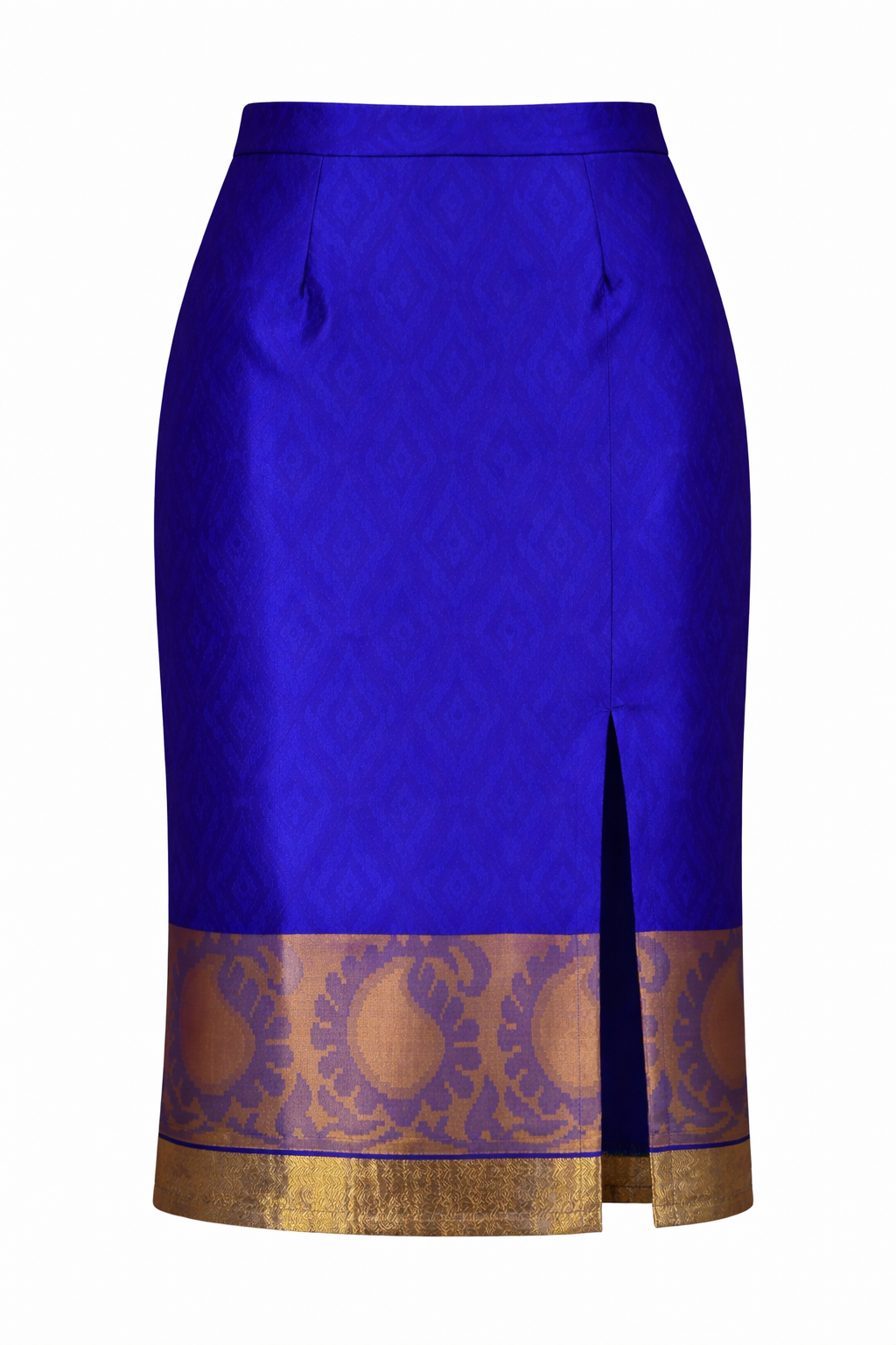 Blue with Brown Paisley Motif Nadir Skirt
