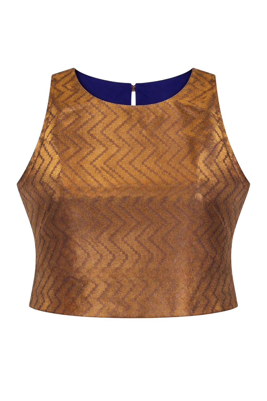 Bronze Chevron Woven Brocade Zenith Crop