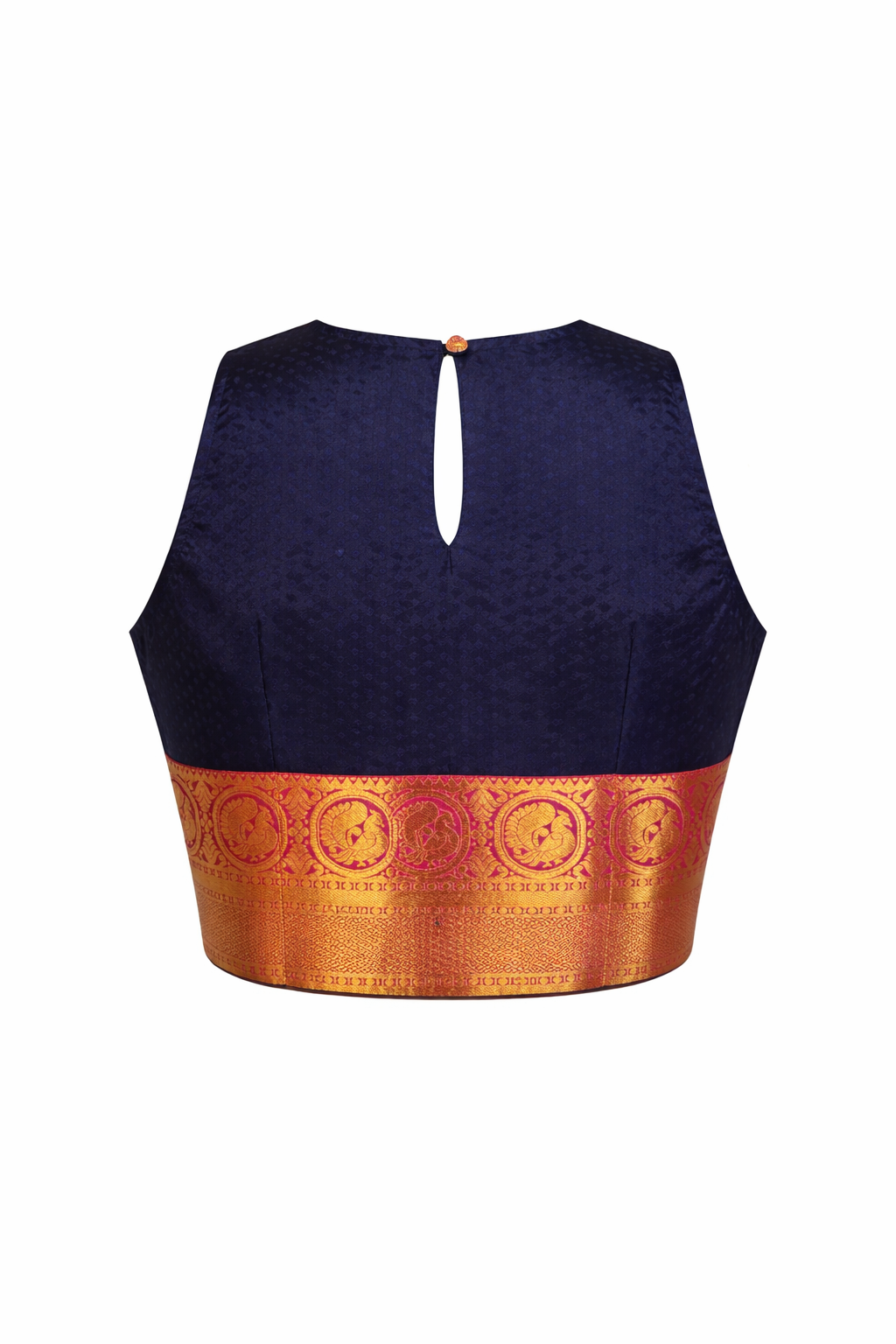 Crimson Red Silk Gold Medallion Zenith Crop
