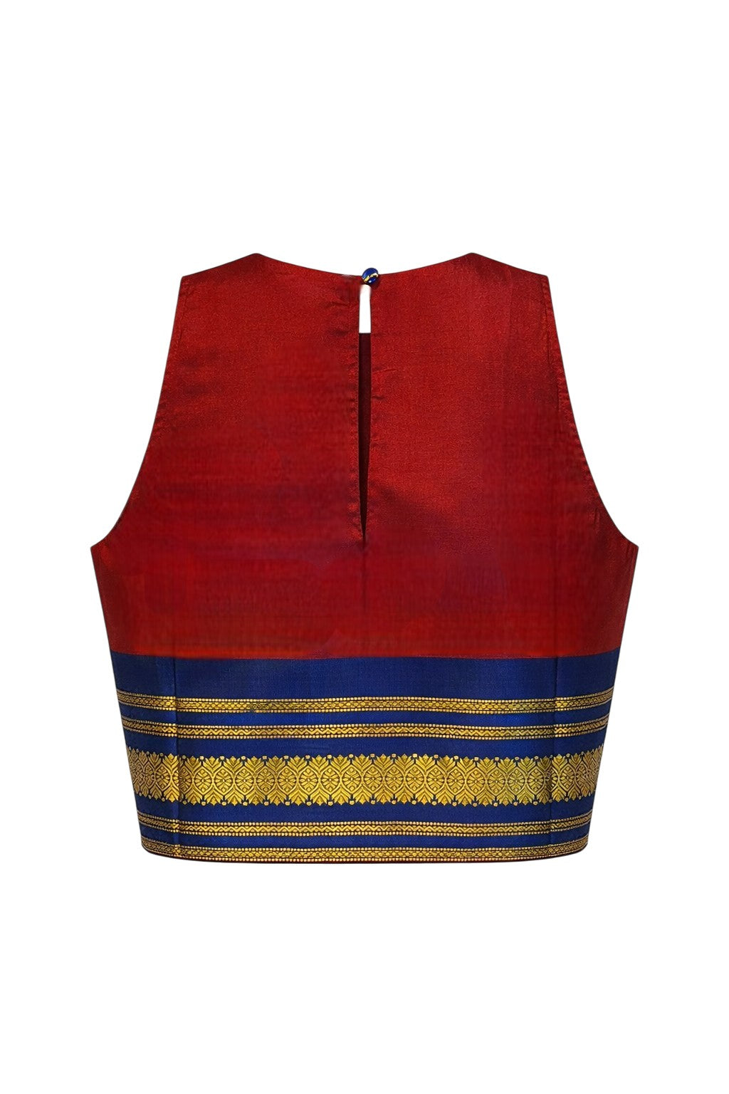 Deep Maroon Silk with Navy & Gold Zenith Crop