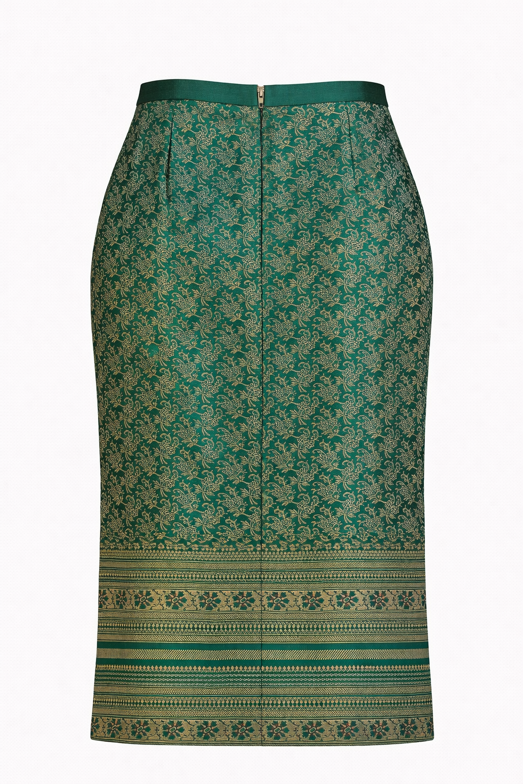 Emerald Green Banarasi Nadir Skirt