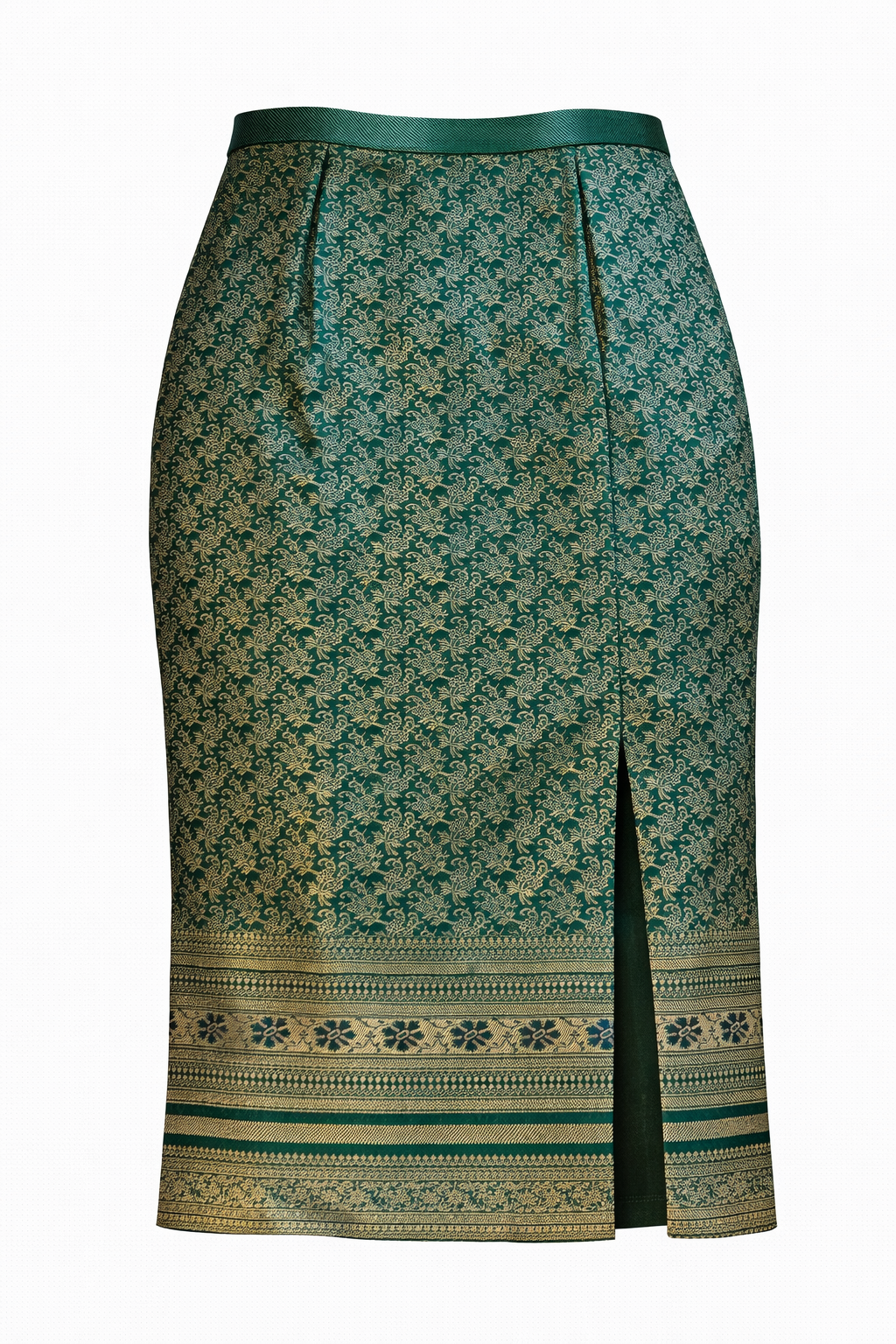 Emerald Green Banarasi Nadir Skirt