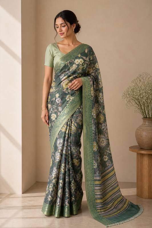Forest Bloom Saree
