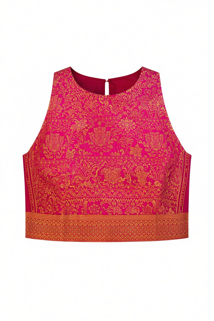 Fuchsia Brocade Zenith Crop