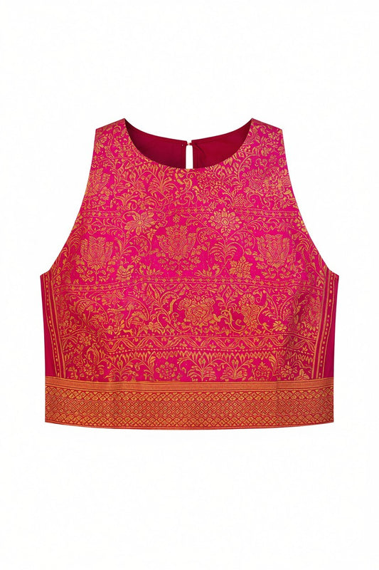Fuchsia Brocade Zenith Crop