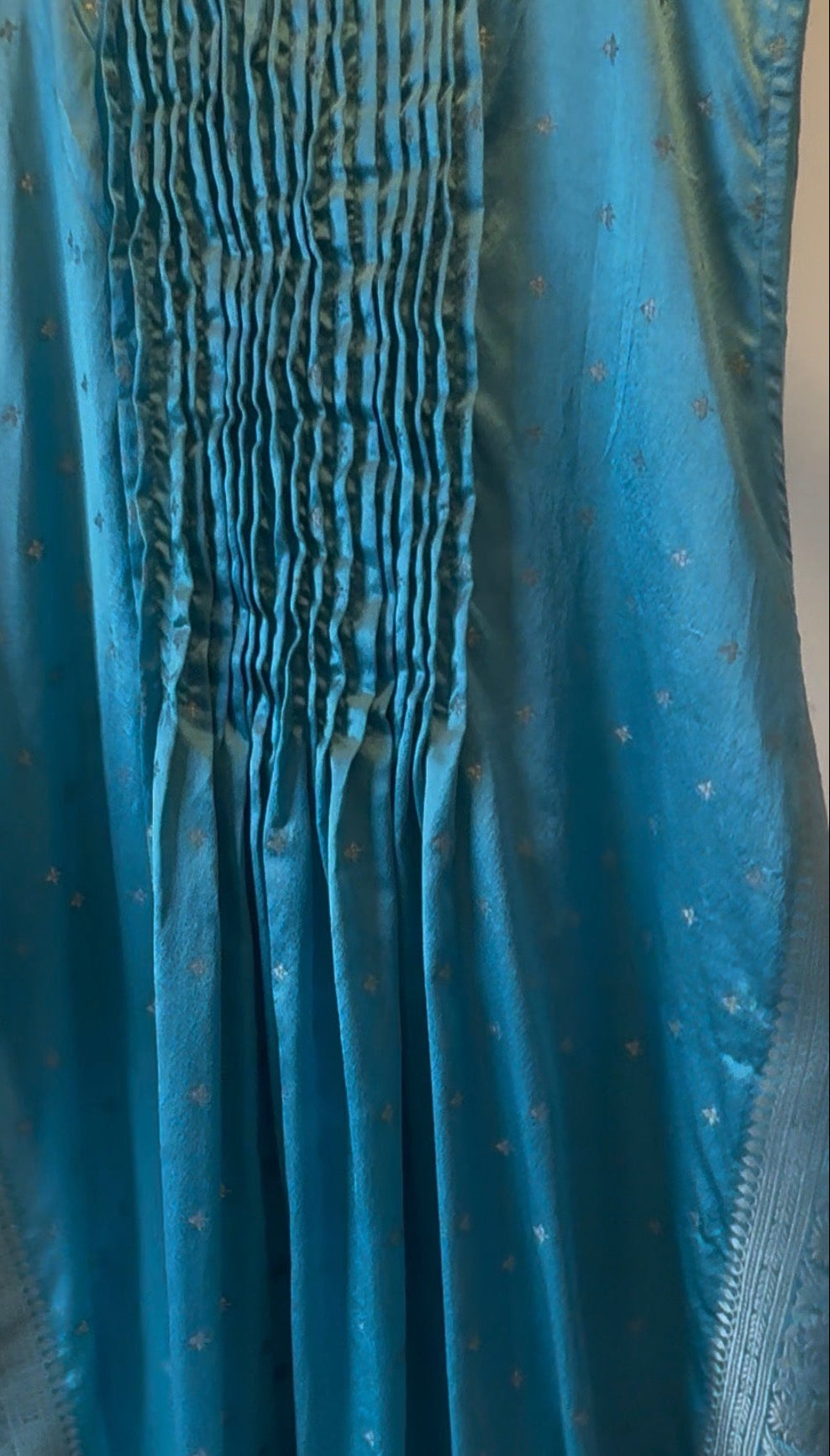 Sky Blue Zari Long Shrug