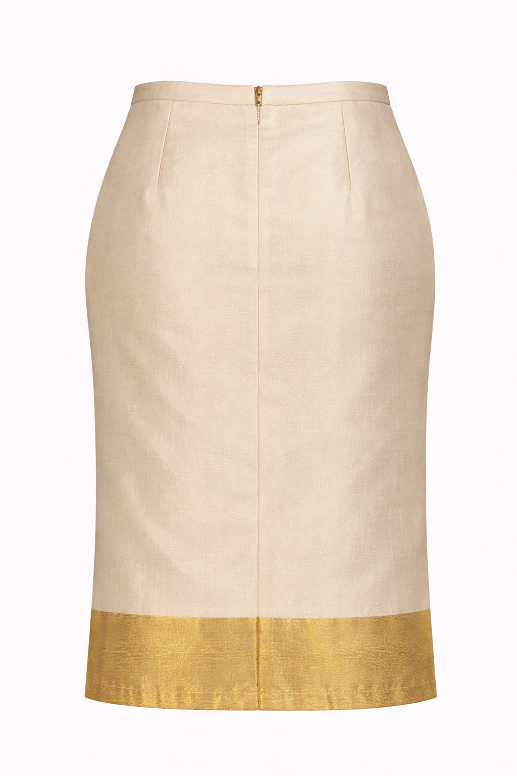 Ivory Silk with Gold Zari Nadir Skirt