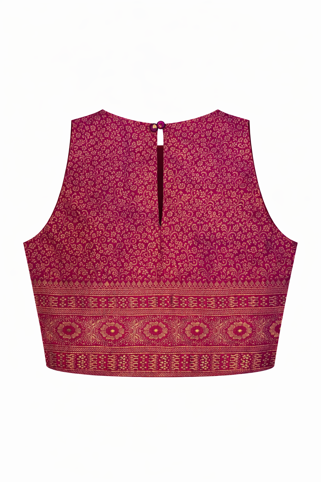 Magenta-Crimson Banarasi Medallion Zenith Crop
