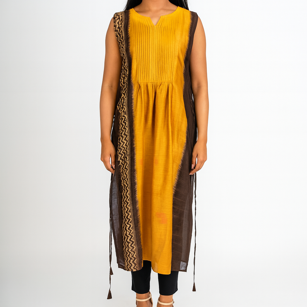 Mustard Chevron Long Shrug