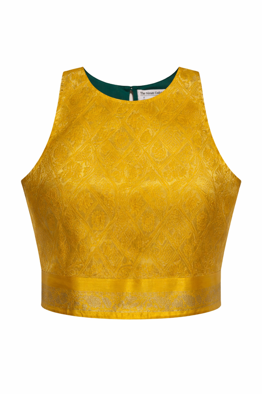 Mustard Gold Brocade Zenith Crop