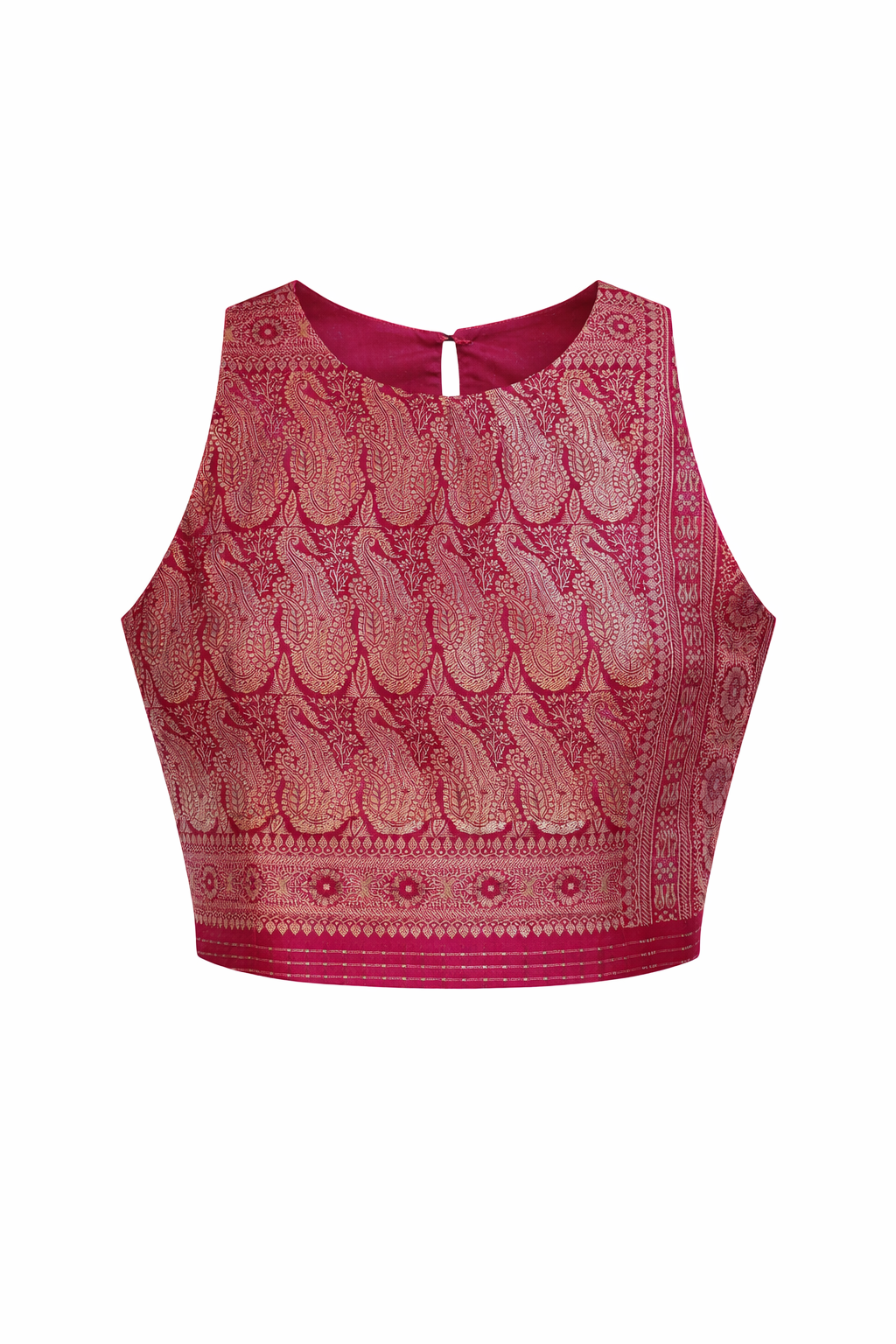Pink Banarasi with Large Paisley Zenith Crop
