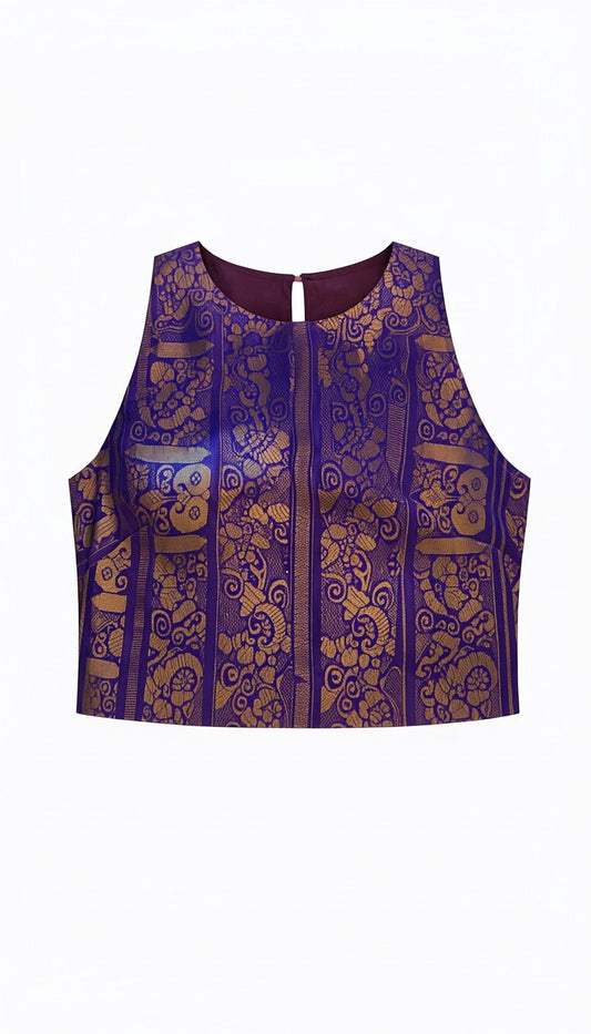 Purple Brocade Kalash Zenith Crop