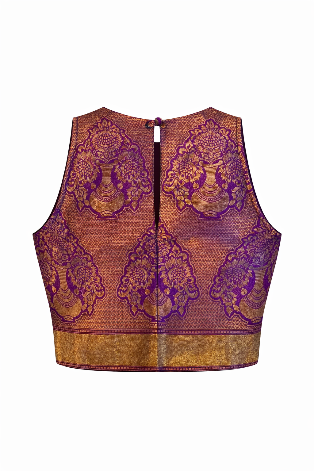 Purple Kalash Motifs Brocade Zenith Crop