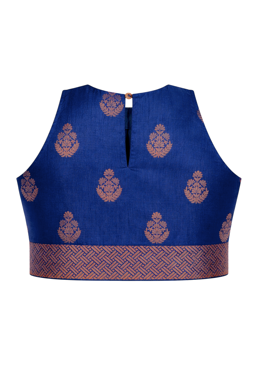 Royal Blue with Rose Gold Geometric Zenith Crop