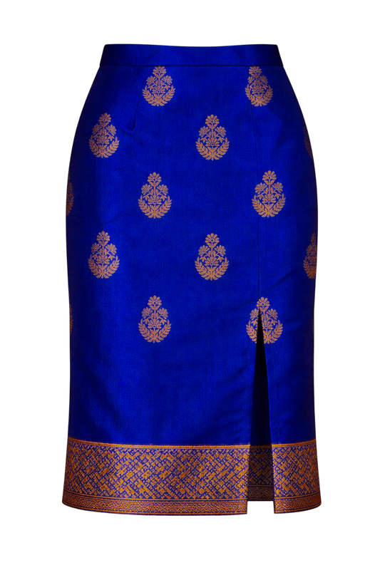 Royal Blue with Rose Gold Geometric Nadir Skirt