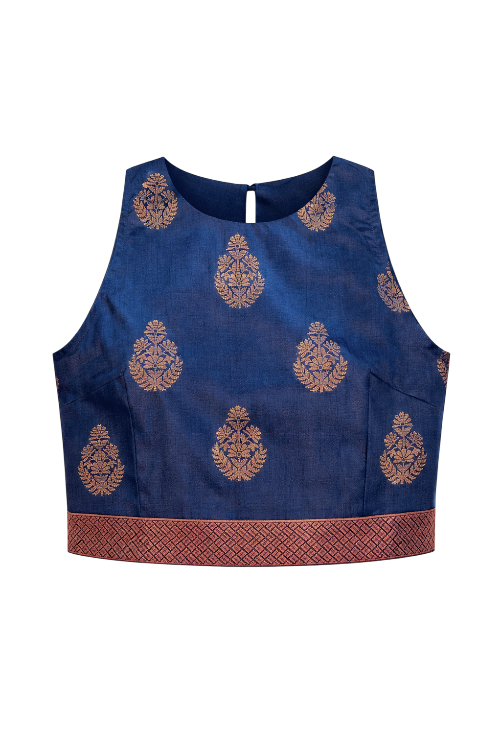 Royal Blue with Rose Gold Geometric Zenith Crop