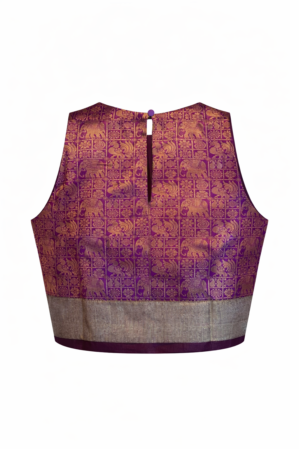 Royal Purple Grid Brocade Zenith Crop
