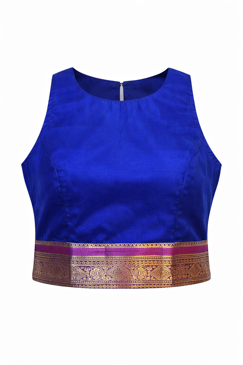 Royal Cobalt Blue Silk Zenith Crop