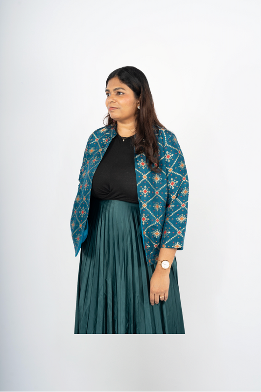 Teal Lattice Jacket