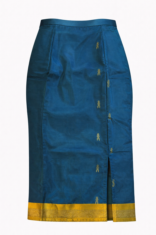 Teal Silk with Mustard-Gold Nadir Skirt