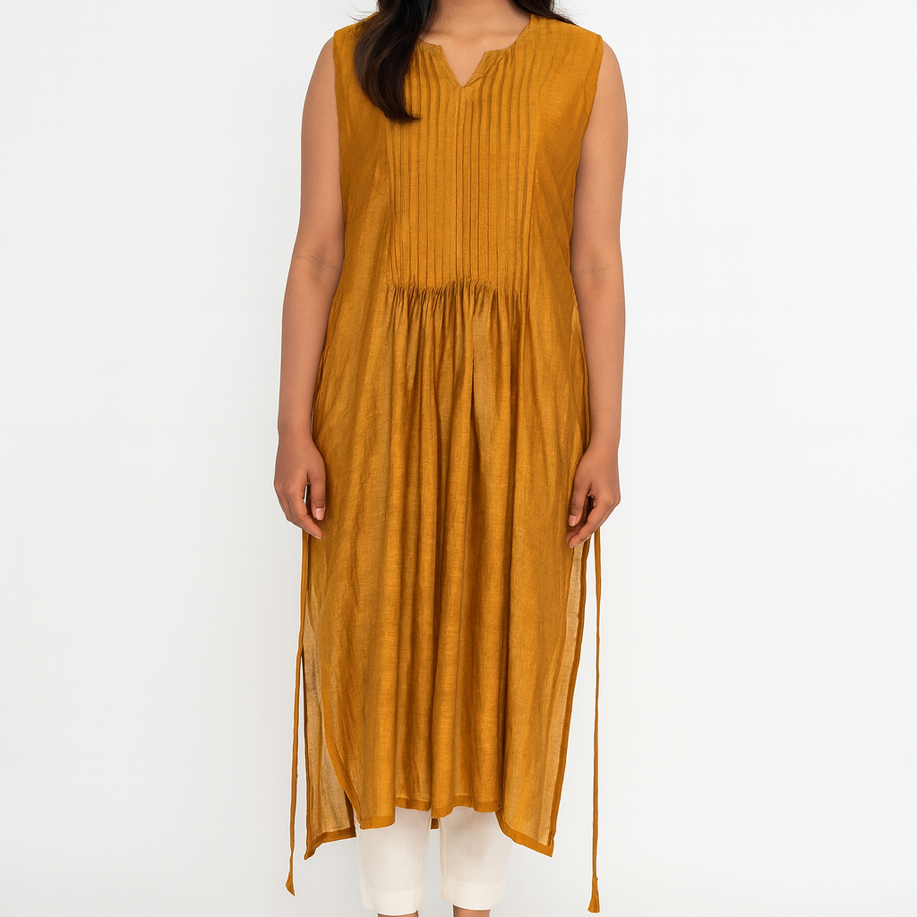 Mustard Linen Long Shrug
