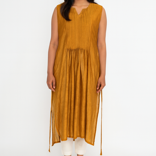 Mustard Linen Long Shrug